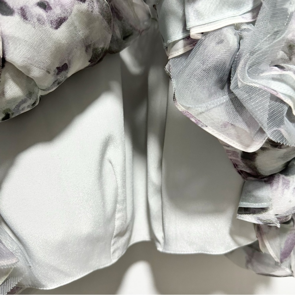 BCBGMAXAZRIA Eva Silk Ruffled Petal Dress Size 8 - Picture 9 of 15